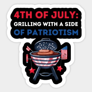 4th of July with a side of patriotism Sticker